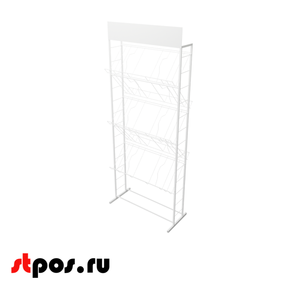 00_Стенд 3А4 с 5 полками двухсторонний, RAL9016, Белый