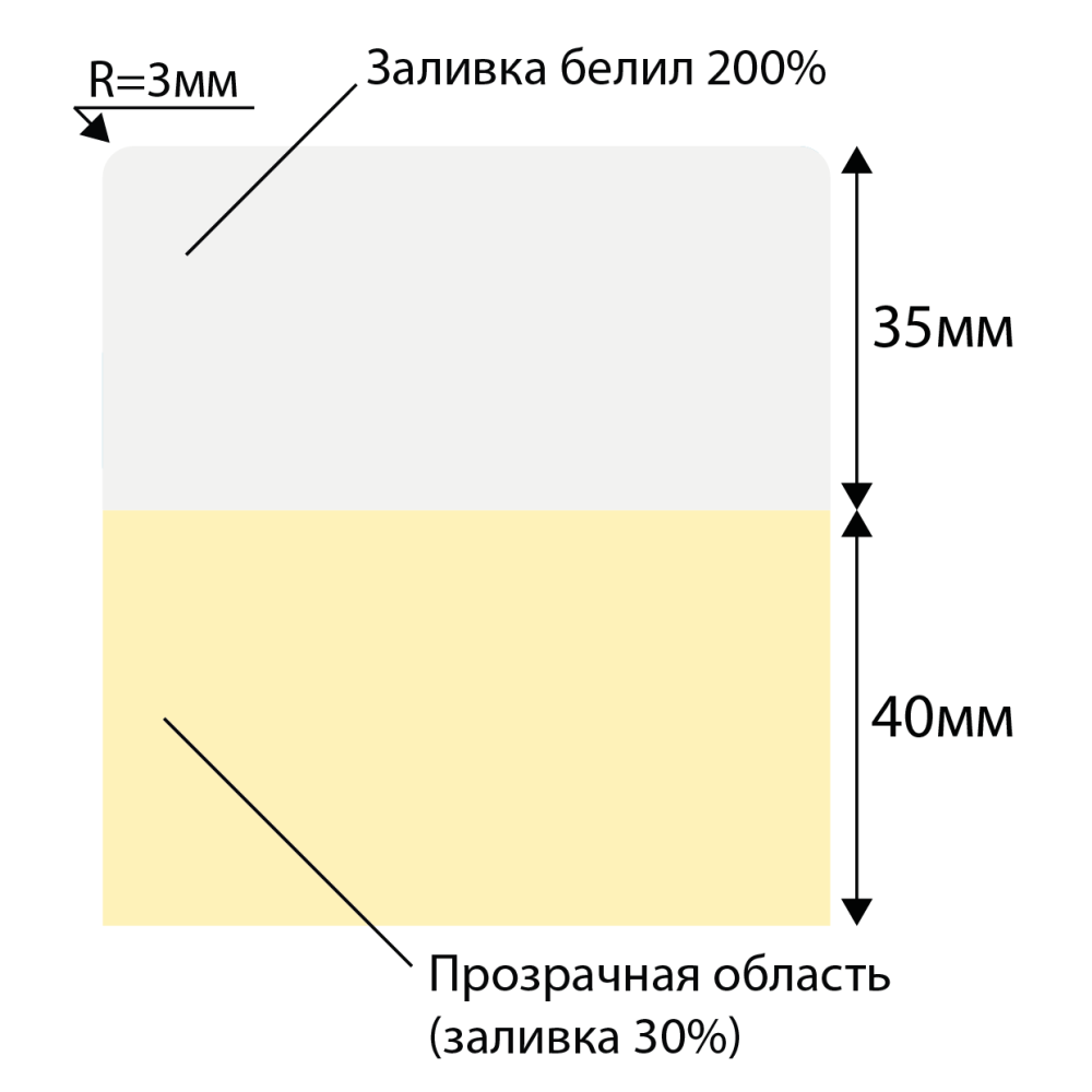 stpos_ОМ2_Шелфстоппер (шелфтокер) из ПЭТ 0,3мм в ценникодержатель, 70х75 мм Лучшая цена, желтый тон