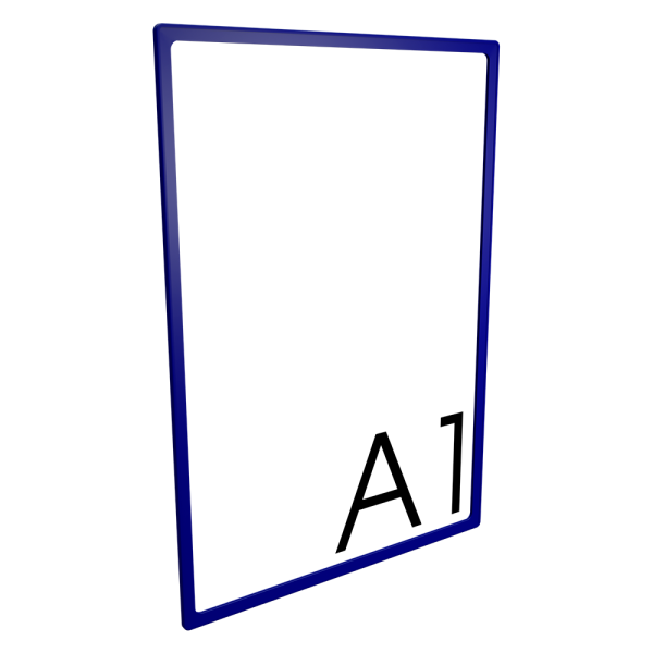 sk_Пластиковая рамка с закругленными углами формата А1 (594х841мм), PF-А1, Синий