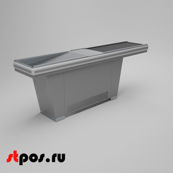 00_Кассовый бокс Stream-L-260S-Т150 (тр-р 150см,ш_нерж.,б_выр_,уз_нак.), RAL9022, Серый, Левый 00_Кассовый бокс Stream-L-260S-Т150 (тр-р 150см,ш_нерж.,б_выр_,уз_нак.), RAL9022, Серый, Левый