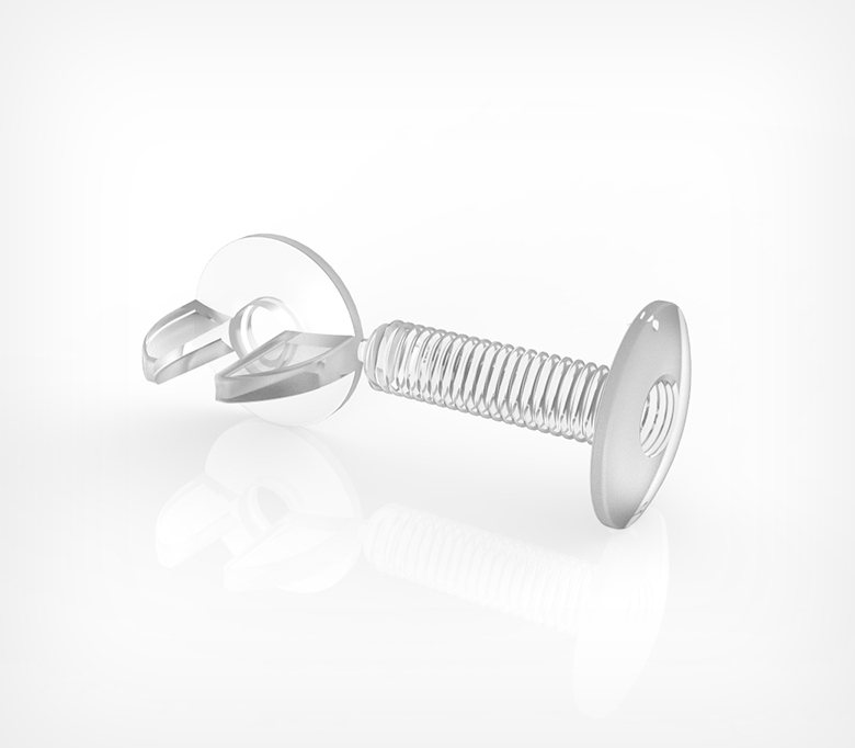 03_Пластиковый винт и гайка с ушками VIKING SCREW, 12,18,25 мм Прозрачный