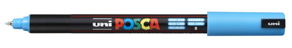 1_Маркер на водной основе POSCA PC-1MR, голубой (LIGHT BLUE - 8), 0.7 мм, игол. нак.