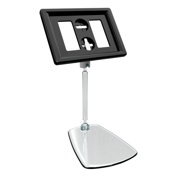 sk_Рамка ТЕХНО А8 черная, прозрачный держатель TECHNO FOT 75 мм, ножка  50мм