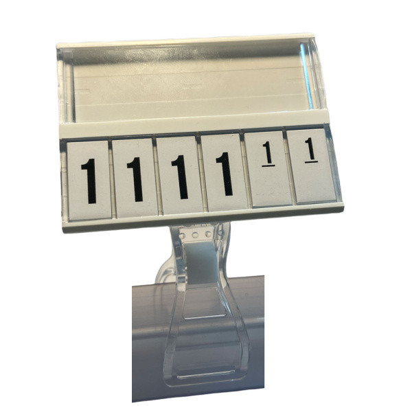 1_Кассета цен А8 БЕЛАЯ regular на ПРОЗРАЧНОЙ прищепке FX-PC-А8-0