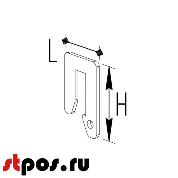 Фиксатор 1 полкодержателей квадратного стеллажа RAL 9016 гл