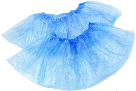 01_Бахилы полиэтиленовые гладкие СТАНДАРТ, 9 мкм, цвет голубой