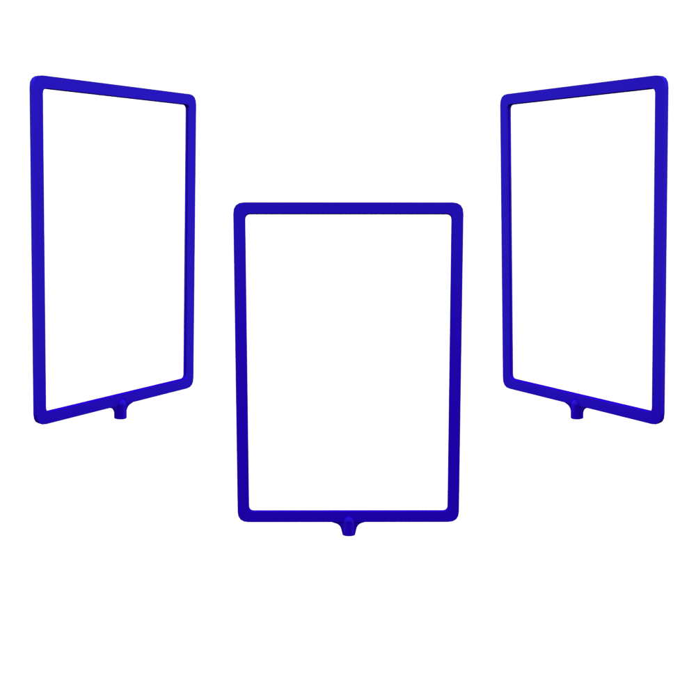 01_Пластиковая рамка А4 с интегрированным Т-держателем PFT-A4, под крепление диаметром 9мм, Синяя