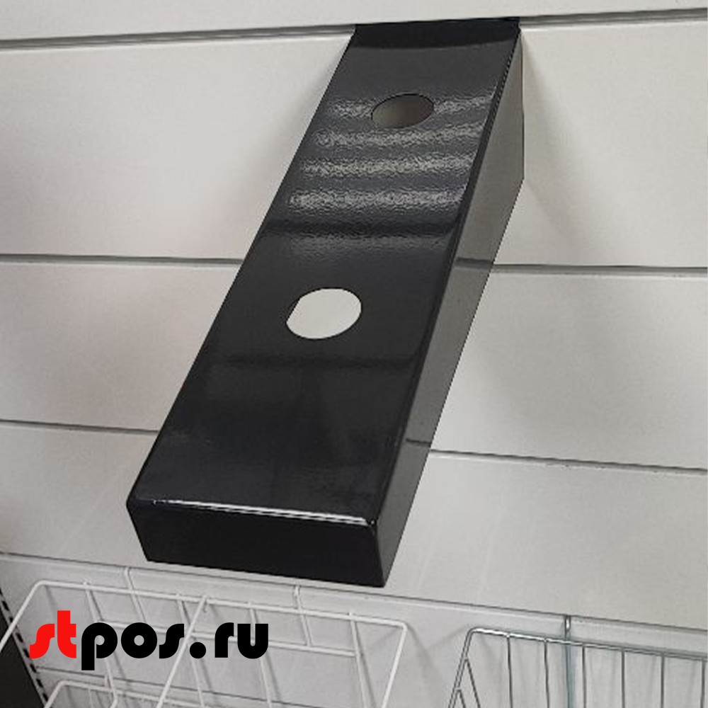 02_Держатель для 2-х смесителей для экономпанели, 372х105мм, сталь 1,2мм,RAL9005,Черный
