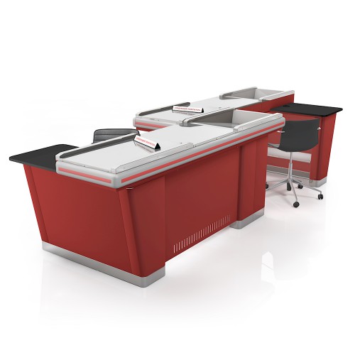 01_Кассовый бокс спаренный длиной 3м30см с вырезами под денежные ящики и модуль кассира,правый 01_Кассовый бокс спаренный длиной 3м30см с вырезами под денежные ящики и модуль кассира,правый