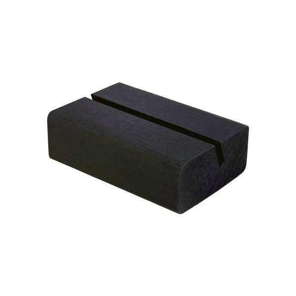 sk_Держатель ценника деревянный, 60х19х40 мм, косая прорезь 3 мм, черного цвета