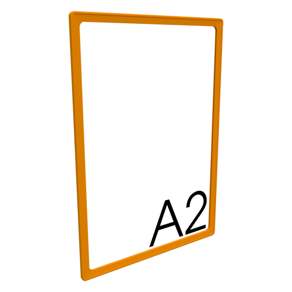 sk_Пластиковая рамка с закругленными углами формата А2 (420х594мм), PF-А2, Оранжевый (RAL1028)