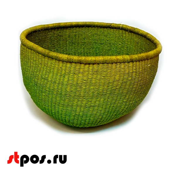 00_Корзинка плетенная круглая из ивовой лозы, D 420 мм, Салатовая