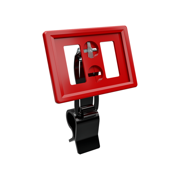 sk_Рамка ТЕХНО А8 красная, черный держатель TECHNO CL-UNBO 40мм