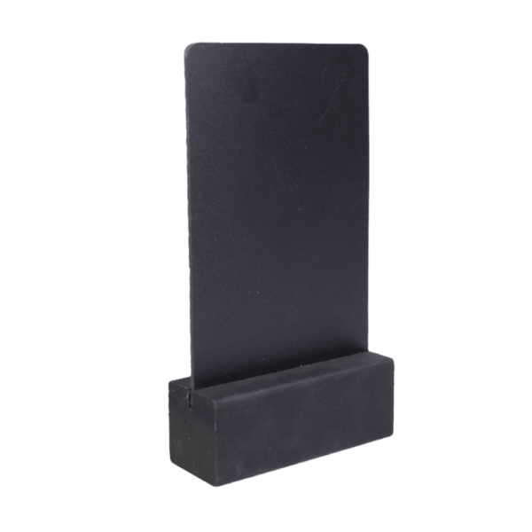 sk_Тейбл-тент вертикальный, А6, 105х190х40мм, меловой, ПВХ, с деревянным основанием 40х40мм, черным