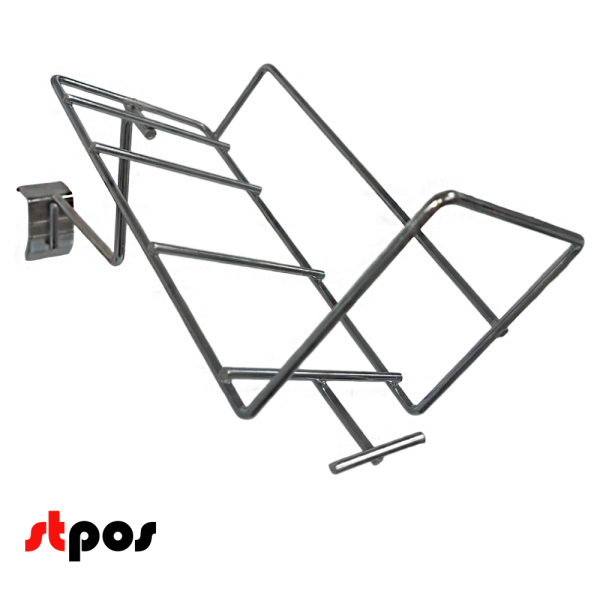 00_Держатель для миксера с ценникодержателем на профильную штангу 40х20 мм, d6 d4, Цинк-хром