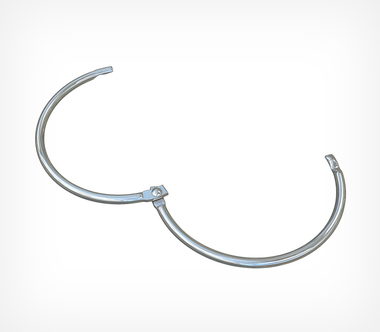 02_Кольцо металлическое защелкивающееся M-RING 25мм, Серебристый