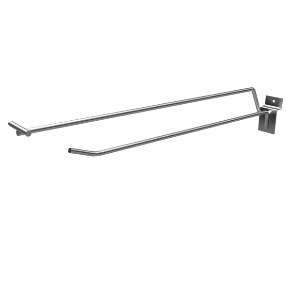 sk_Крючок для экономпанели одинарный с ценникодержателем, 300мм, d4,8, Хром