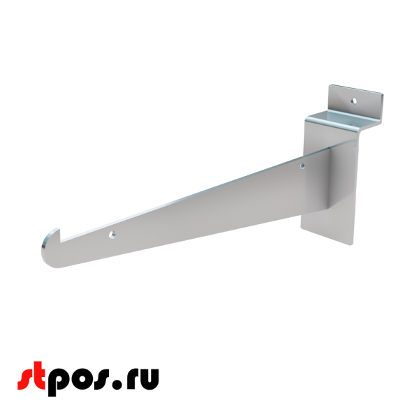00_Полкодержатель для экономпанели прямой для стеклянной полки 250мм, хром