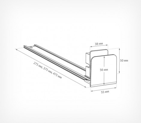 04_Схема пружинного толкателя 38х50 мм с ограничителем 55х56 мм (4-8 ньютонов) 285 мм