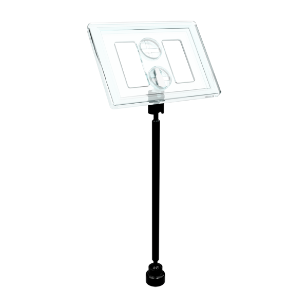 sk_Рамка ТЕХНО А8 прозрачная, черный держатель TECHNO MAG-BASE-VL, ножка 100мм