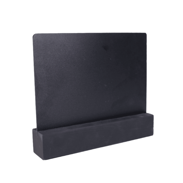 sk_Тейбл-тент горизонтальный, А5, 210х190х40мм, меловой, ПВХ, с деревянным основанием 40х40мм, черным