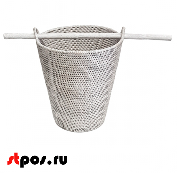 00_Корзина плетеная из натурального ротанга для бумажных полотенец, 220х320х400мм, Белый