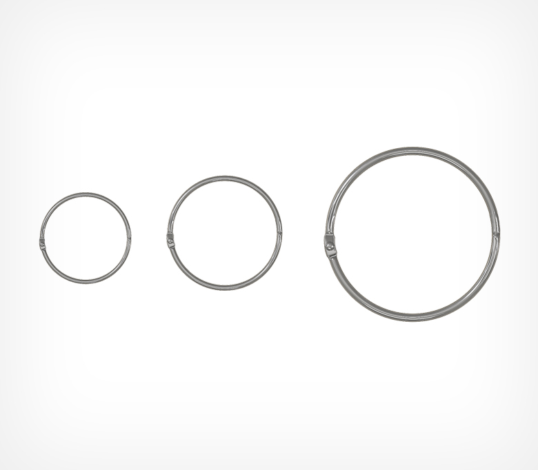 03_Кольцо металлическое защелкивающееся M-RING 25мм, Серебристый