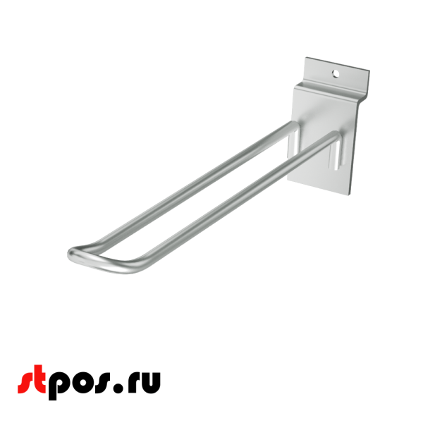 00_Крючок для экономпанели двойной 200мм, d4.8, хром