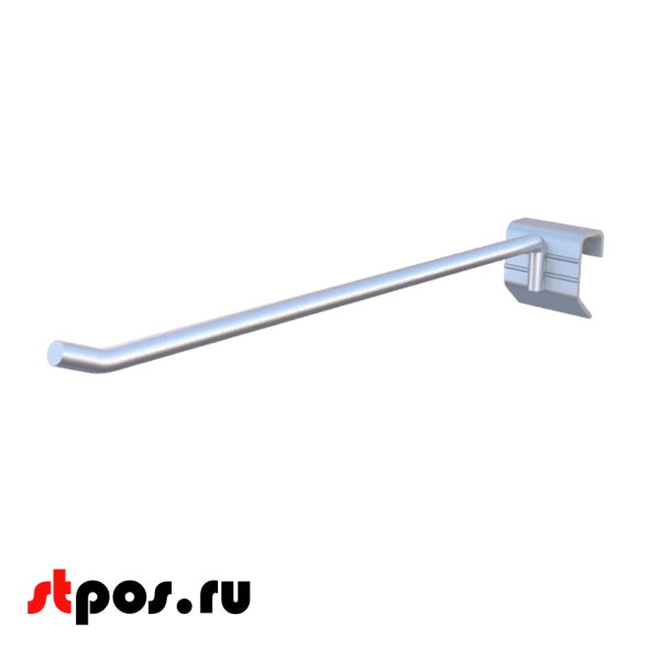 00_Крючок для штанги 40х20 (профиль) одинарный 300мм, покрытие цинк-хром, d8