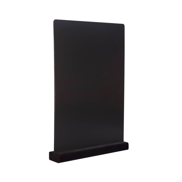 sk_Тейбл-тент вертикальный, А4, 210х340х40мм, меловой, ПВХ, с деревянным основанием 40х19мм, черный