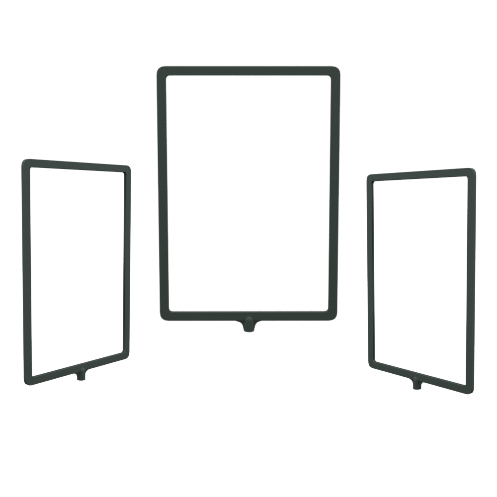 01_Пластиковая рамка А4 с интегрированным Т-держателем PFT-A4, под крепление диаметром 9мм, Серая