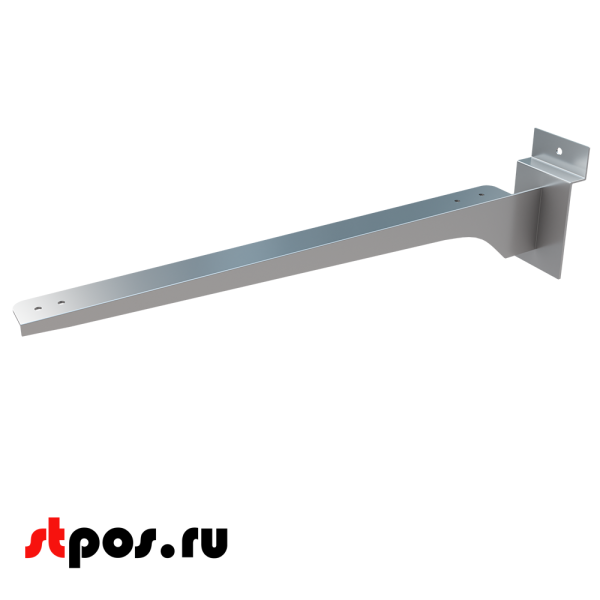 00_Полкодержатель для экономпанели прямой (правый) для стеклянной полки (квадратный профиль) 400мм,хром