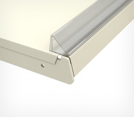 02_Профиль полочный самоклеящийся PRL35 длина 100 мм, Прозрачный цвет