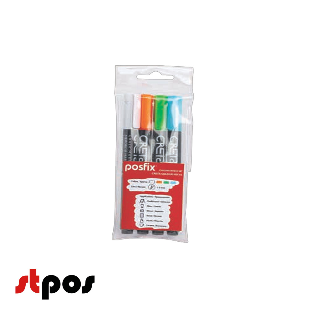 01_Набор цветных меловых маркеров CRETA COLOUR MIX 2 (4 цвета)