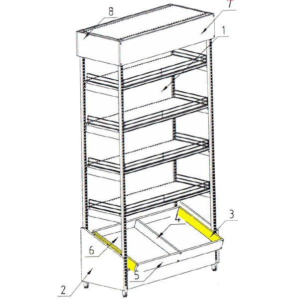 1_ЛДСП боковина лотка (изд.3) стеллажа-экспозитора алкогольного пристенного