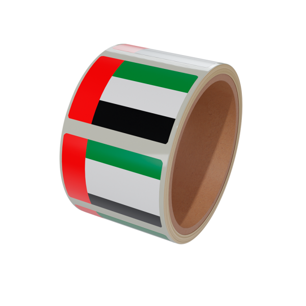 sk_Рулон этикетки самоклеящиеся, Флаг ОАЭ, 30х20мм, 250шт в рулоне