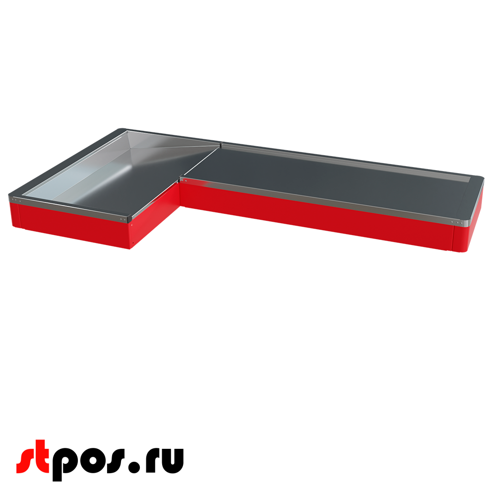 02_Рабочая поверхность для КБ ММ ECO PLUS XL, широкий нак., длина 1900мм, МЕТАЛЛ, RAL3020, Красный