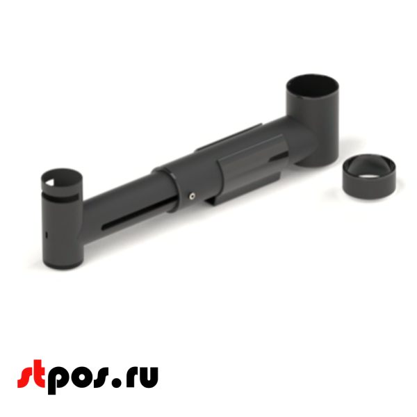 00_Рукав раздвижной, 220-320 мм, d51 мм, с горизонтальным ограничителем поворота, RAL9005, черный