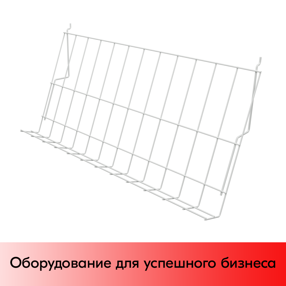 01_Полка для экономпанели наклонная 70° 300х600мм, RAL9003 Белый