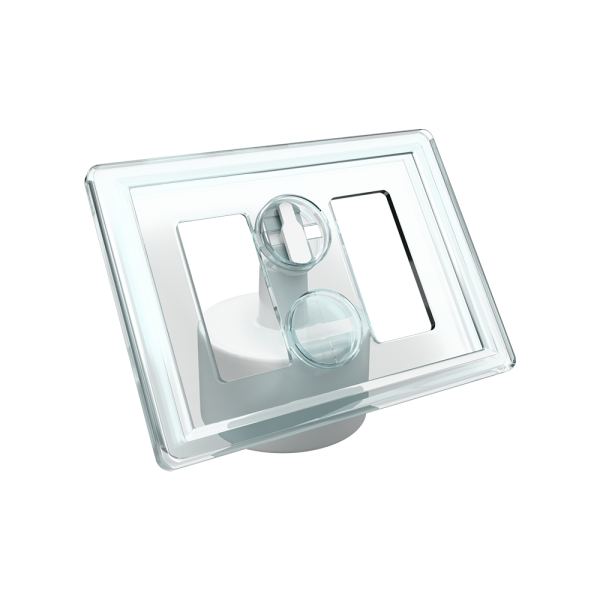 sk_Рамка ТЕХНО А8 прозрачная, белый держатель TECHNO BOTTLE CAP 28 мм