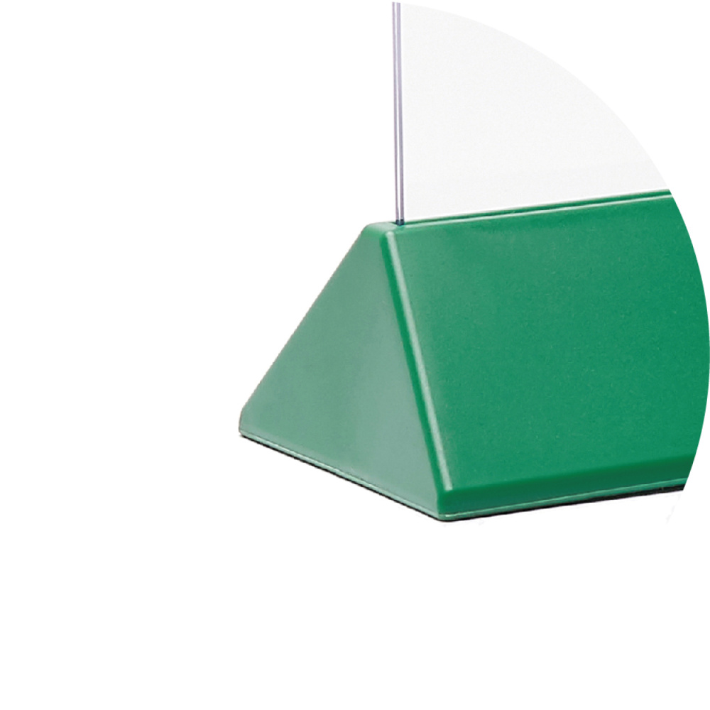 02_Тейбл-тент пластик, вертик трапецевидное зеленое основание