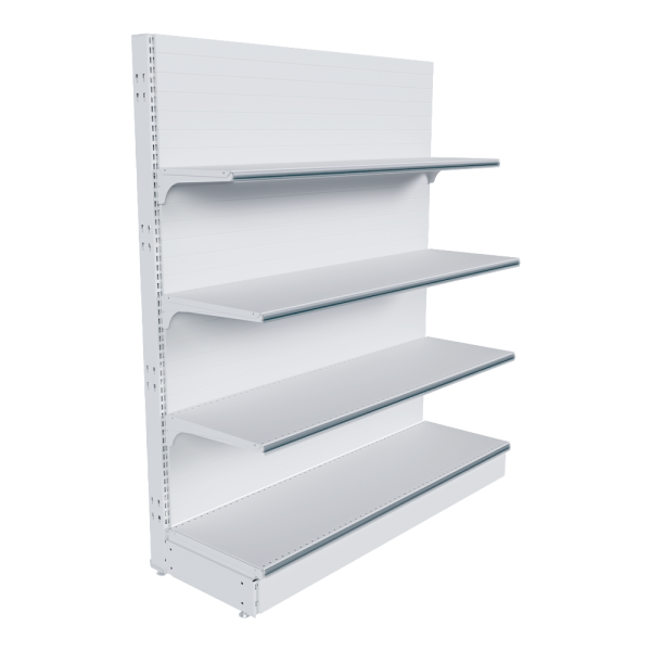 stpos_НАБОР стеллаж 25 70 ГЛУХОЙ пристенный 1550х1330х400 4 полки, ценникодержатели