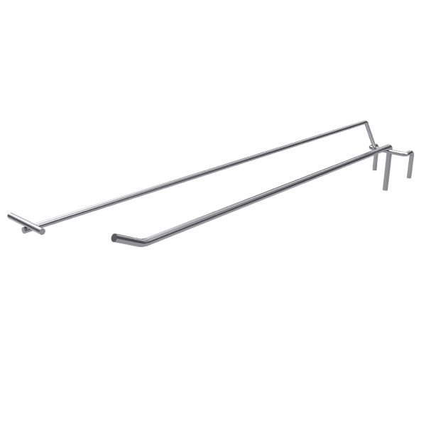 sk_Крючок на решетку одинарный с ценникодержателем 400мм, цинк-хром, d6/d4, шаг 50, УСИЛЕННЫЙ