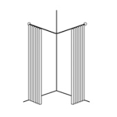 Примерочная кабина угловая без штор 1000*1000мм,d-20мм