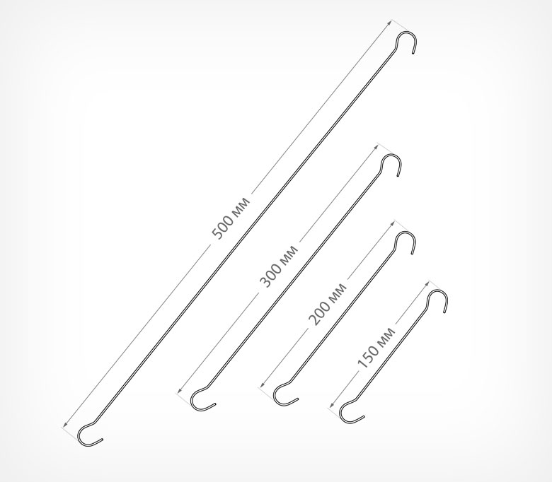 04_Металлический крючок толщиной 2мм DS-HOOK 300мм