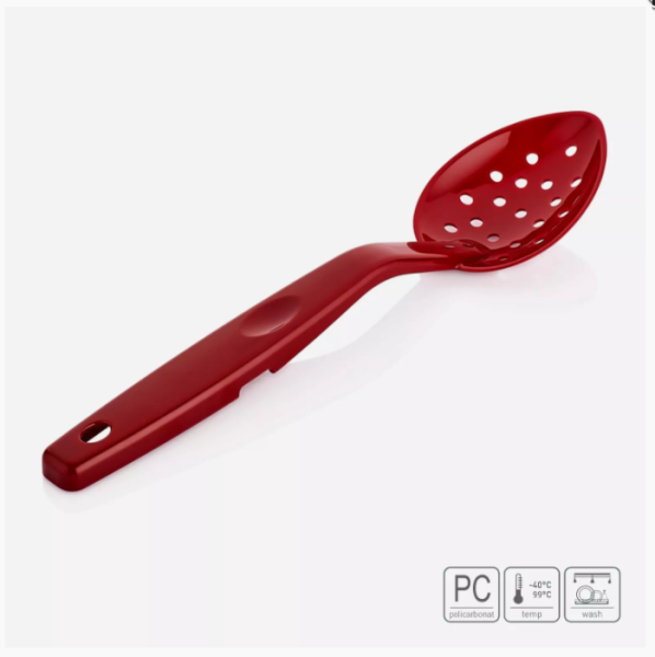 01_Ложка перфорированная 30 см (поликарбонат), Красная