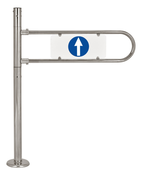 1Комплект калитка стационарная с механическим доводчиком, ЛЕВАЯ, дуга 800мм (920мм), ст. d50мм, хром