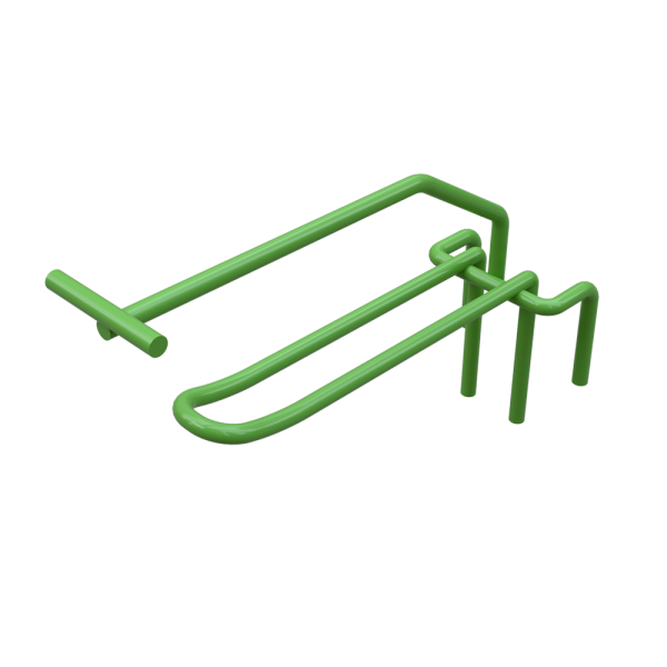 sk_Крючок двойной с ценникодержателем 150 мм Ø5 мм для перфорации, Глянец, RAL6018 Зелёный,спец.ц