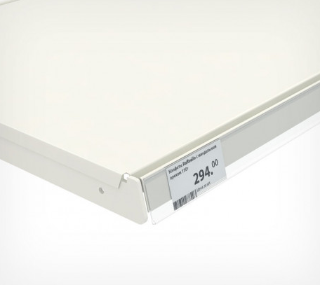 03_Ценникодержатель полочный самоклеящийся DBR39, длина 1000мм, ВСПЕНЕННЫЙ СКОТЧ, СИНИЙ