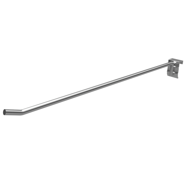 sk_Крючок для штанги 30х15 (профиль) одинарный с ценникодержателем, 400мм, покрытие хром, d8